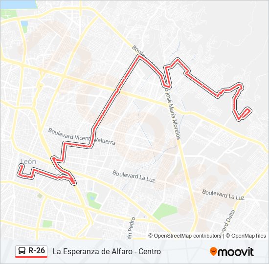 R-26 bus Line Map