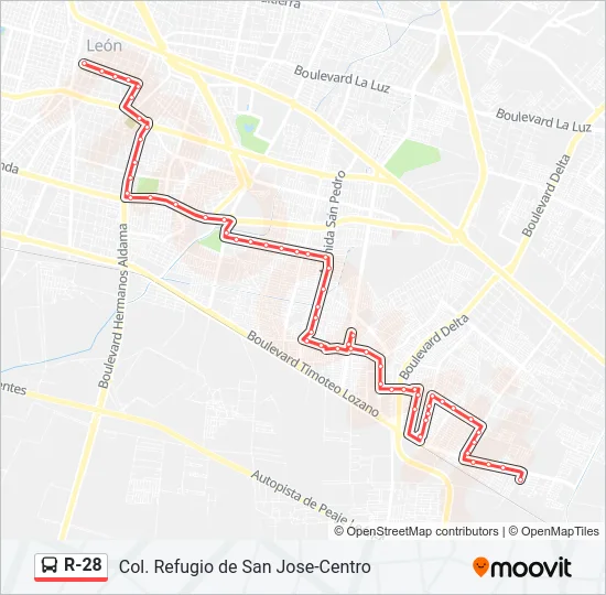 R-28 Bus Line Map