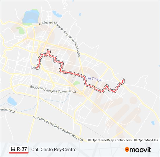 R-37 Bus Line Map