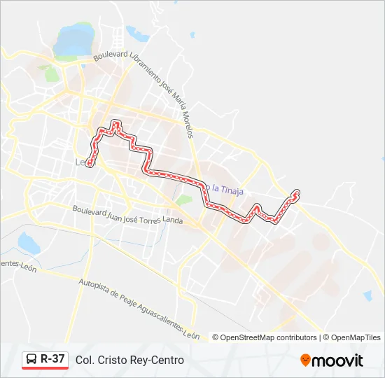 R-37 Bus Line Map