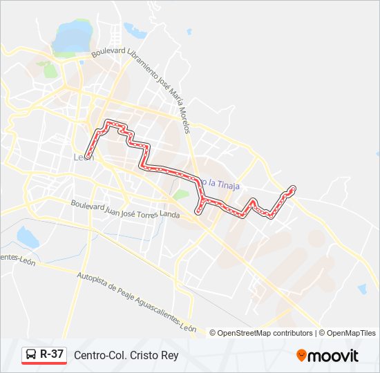 R-37 bus Line Map