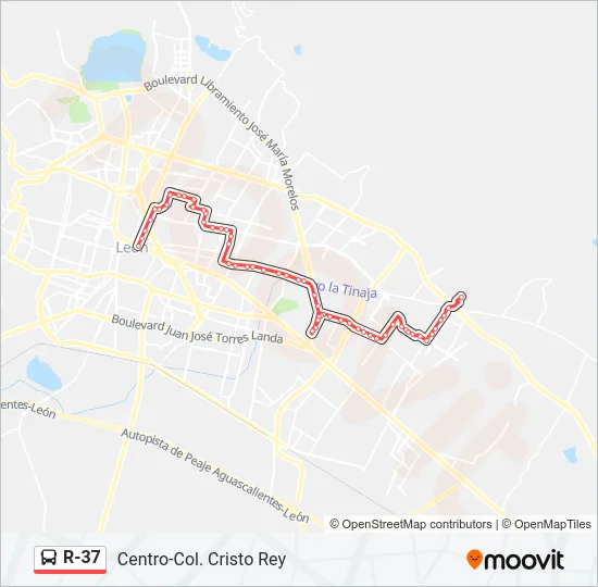 R-37 Bus Line Map