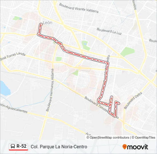 R-52 Bus Line Map