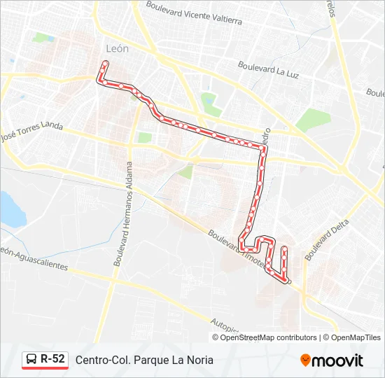 R-52 Bus Line Map