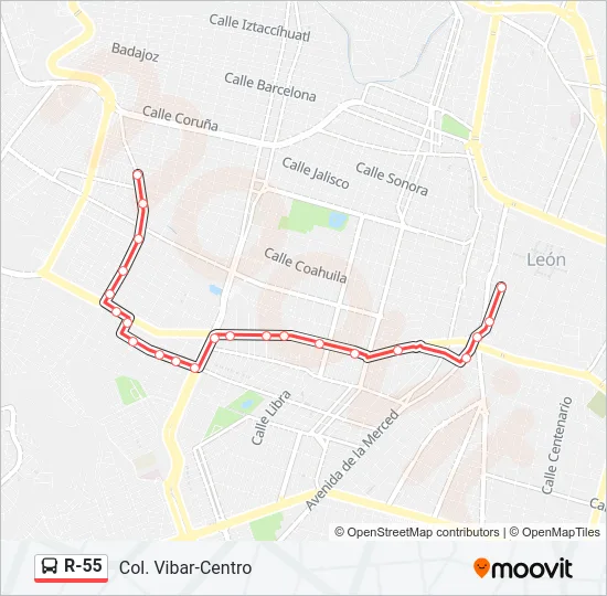 R-55 Bus Line Map