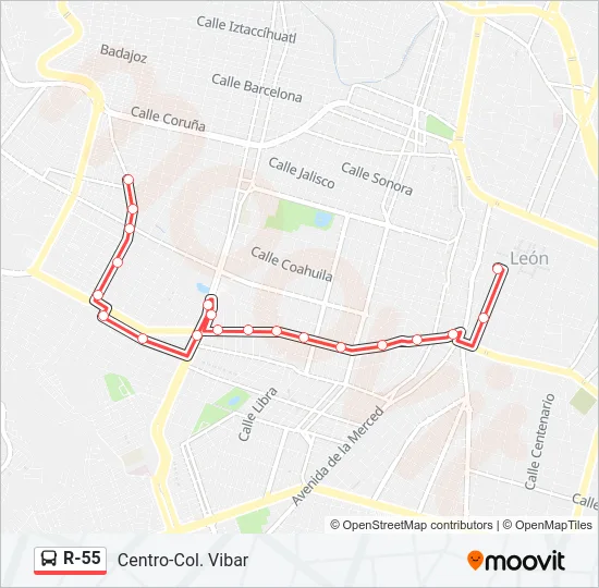R-55 Bus Line Map