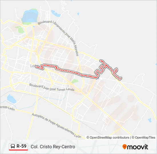 R-59 Bus Line Map
