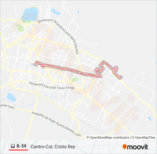 R-59 Bus Line Map