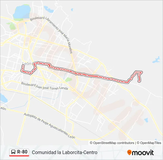 R-80 Bus Line Map