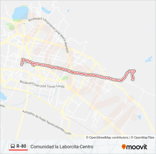 R-80 Bus Line Map