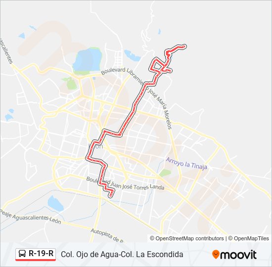 R-19-R bus Line Map