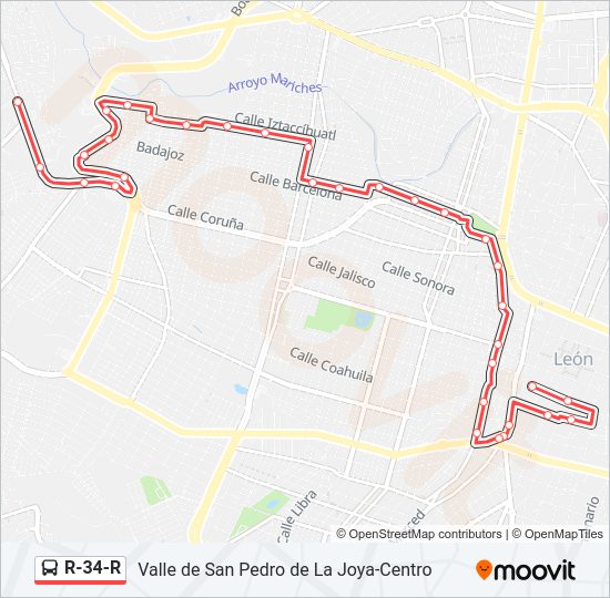 R-34-R Bus Line Map