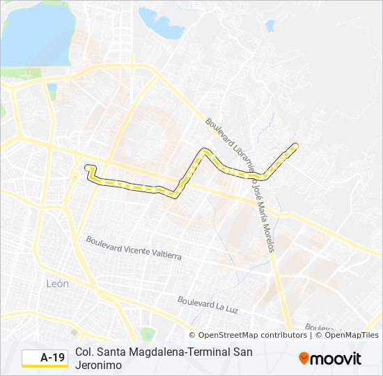 A-19 bus Line Map