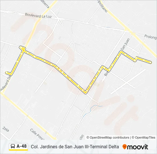 A-48 Bus Line Map