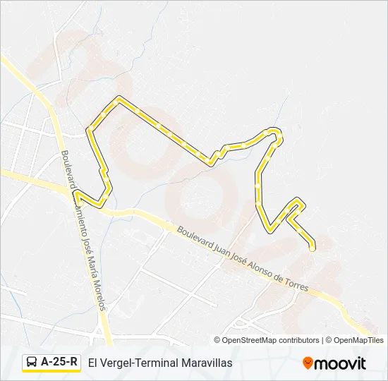 A-25-R Bus Line Map