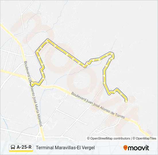 A-25-R Bus Line Map