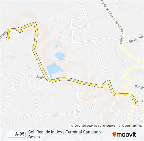 A-95 bus Line Map