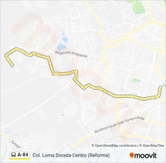 A-84 Bus Line Map