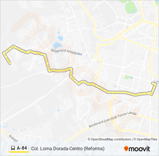 A-84 bus Line Map