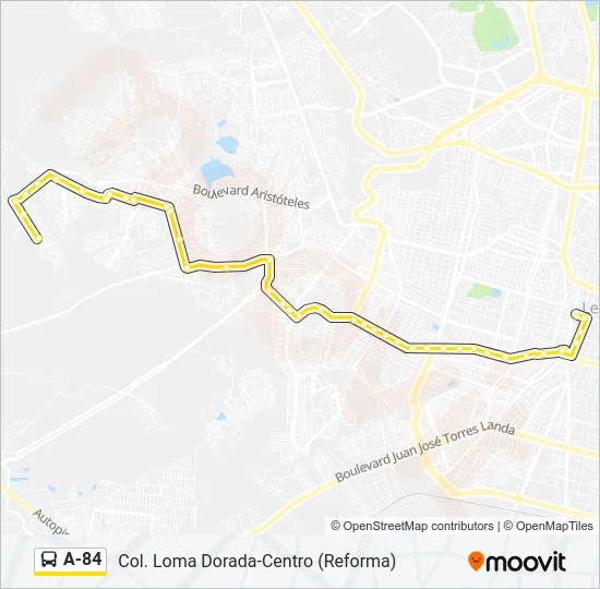 A-84 Bus Line Map