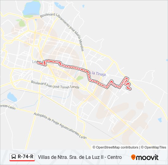 Mapa de R-74-R de autobús