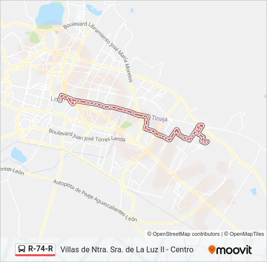 R-74-R Bus Line Map