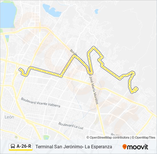 Mapa de A-26-R de autobús