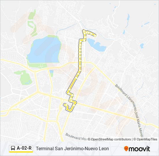 Mapa de A-02-R de autobús