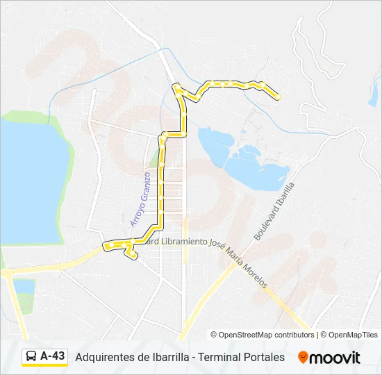 A-43 Bus Line Map