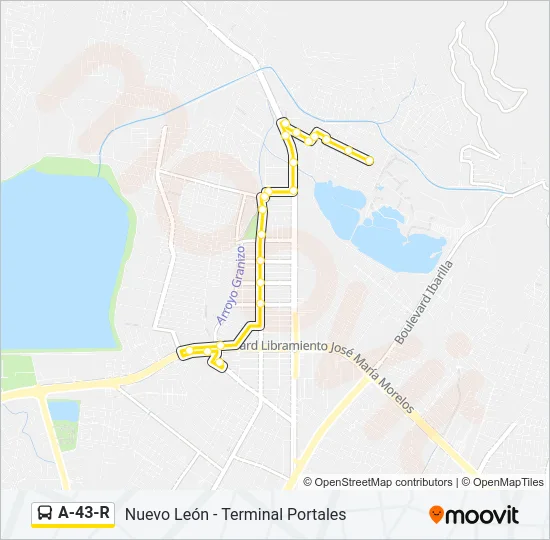 A-43-R Bus Line Map