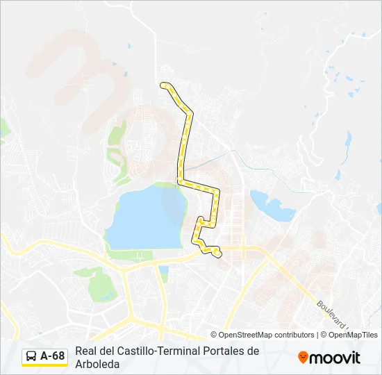 A-68 Bus Line Map