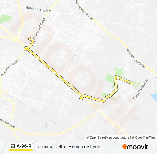 A-96-R Bus Line Map