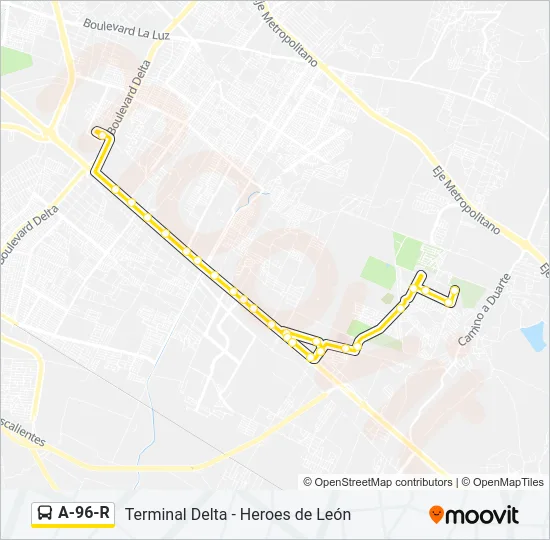 A-96-R Bus Line Map