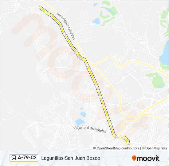 Mapa de A-79-C2 de autobús