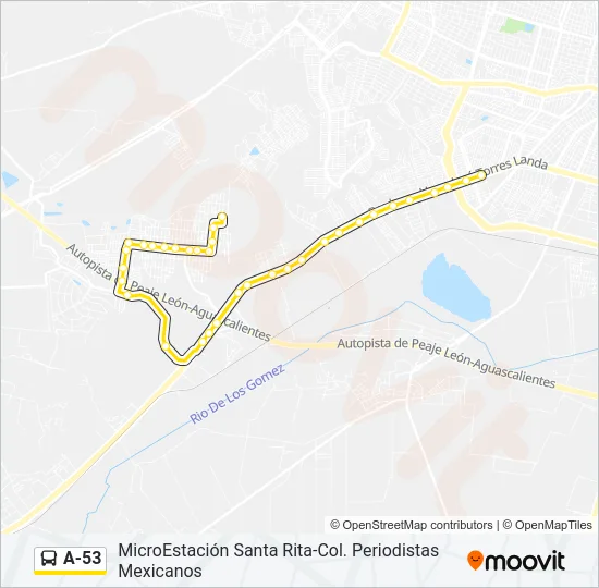 A-53 Bus Line Map