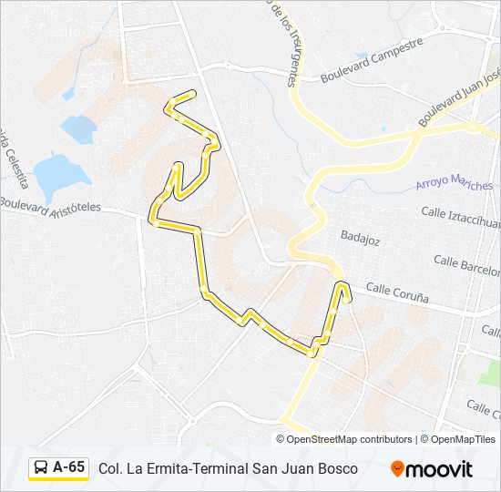 A-65 bus Line Map