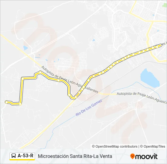 A-53-R Bus Line Map