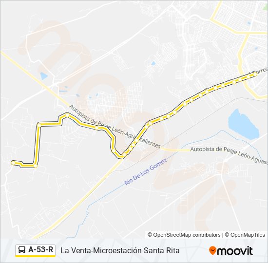 Mapa de A-53-R de autobús