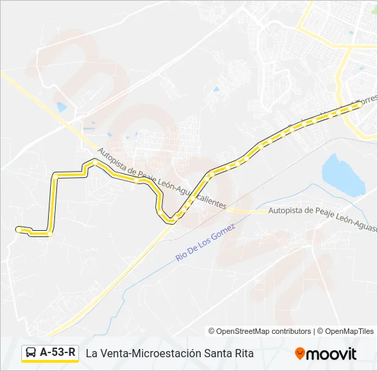 A-53-R Bus Line Map