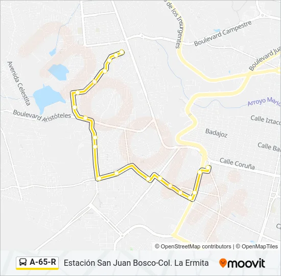 A-65-R Bus Line Map