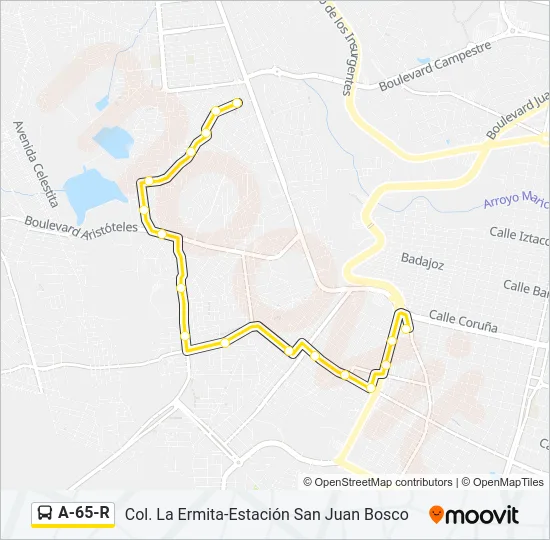 A-65-R Bus Line Map
