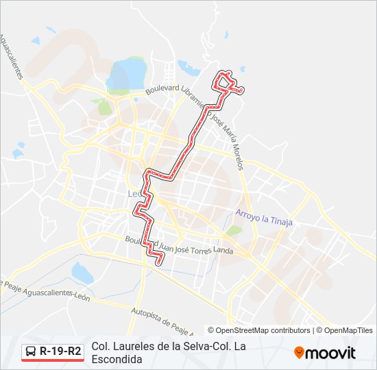 R-19-R2 Bus Line Map