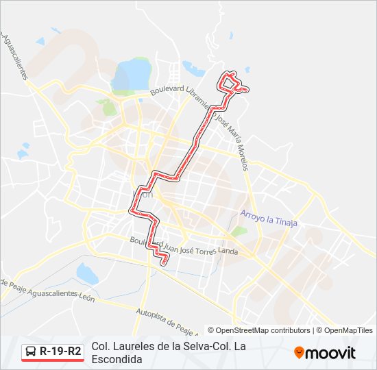 Mapa de R-19-R2 de autobús