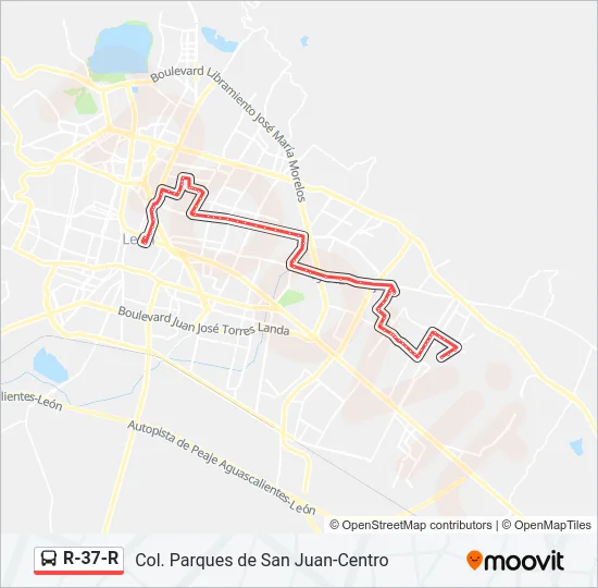 R-37-R Bus Line Map