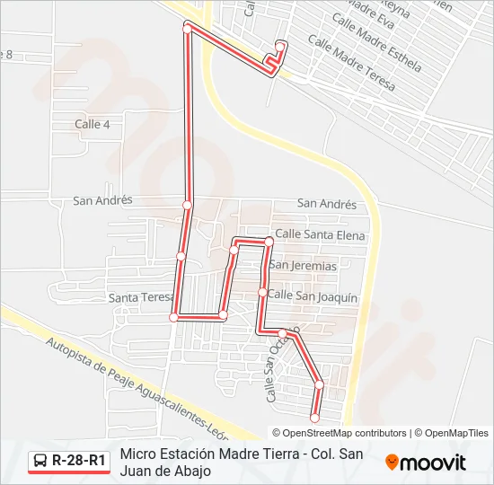 R-28-R1 Bus Line Map