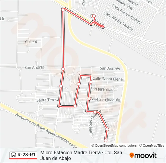 R-28-R1 Bus Line Map