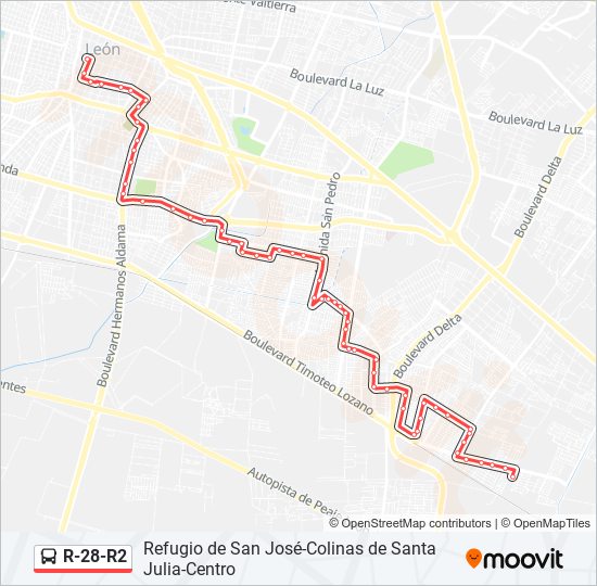 R-28-R2 bus Line Map