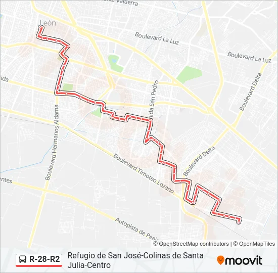 R-28-R2 Bus Line Map