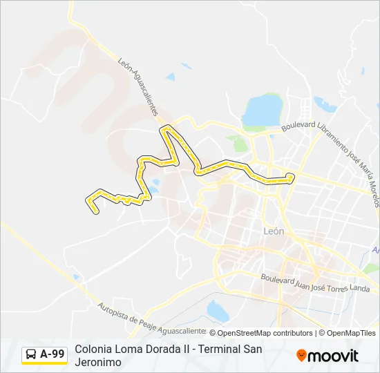 A-99 Bus Line Map