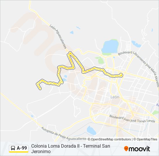 Mapa de A-99 de autobús